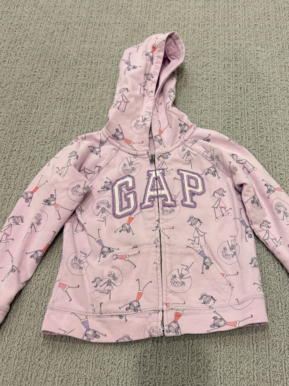 GAP Light purple Girls' Zip Hoodie with girl playing print